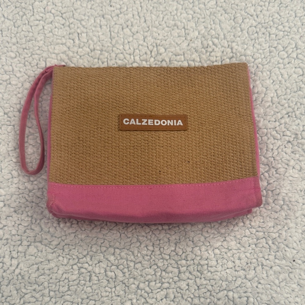 Caledonia Pink and Tan Clutch Wristlet